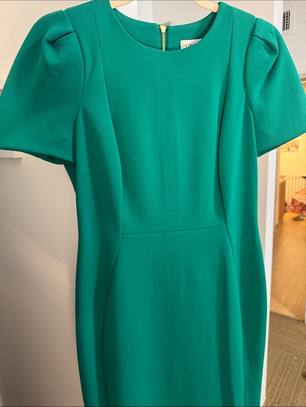 Calvin Klein Green Short Sleeve Sheath Dress